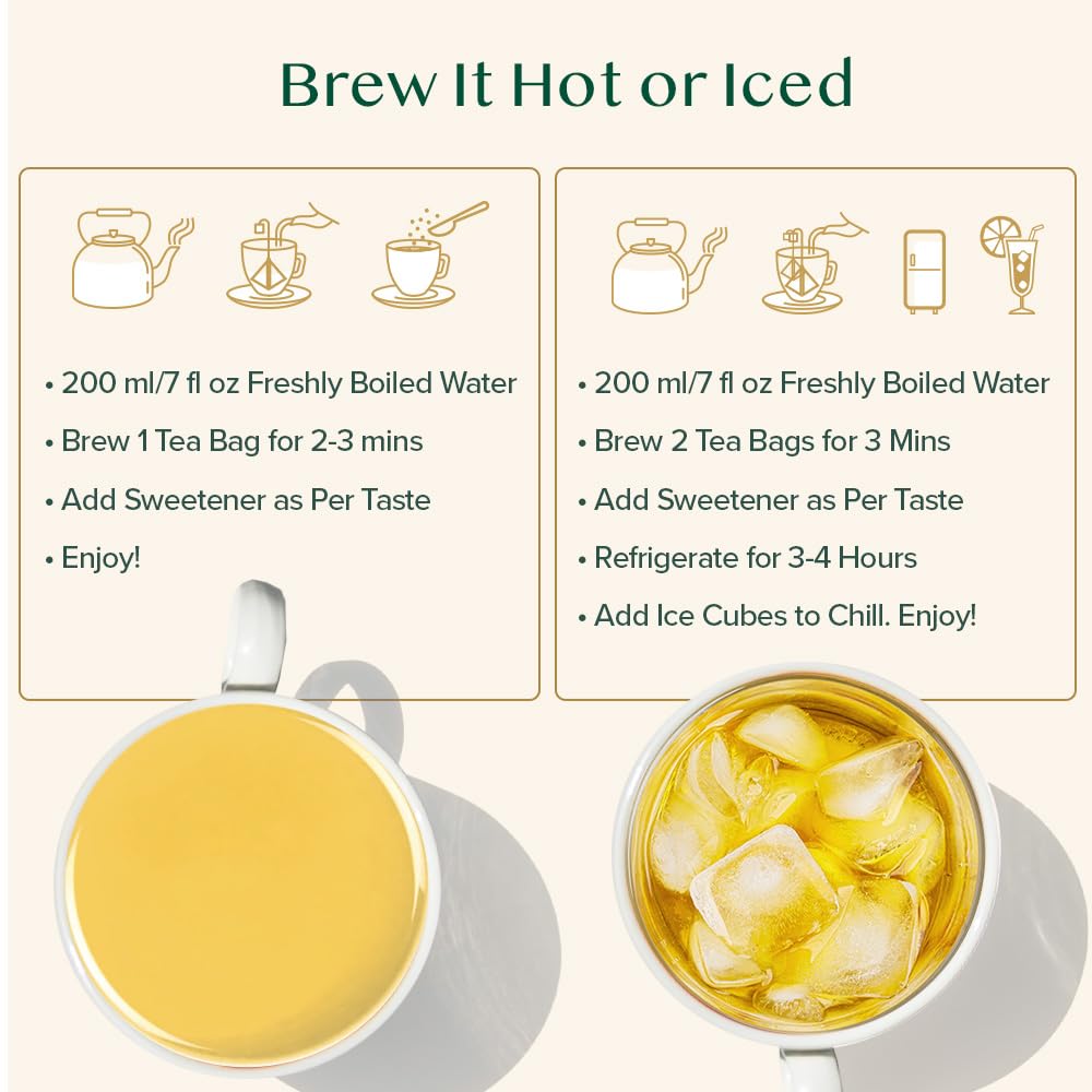 VAHDAM, Himalayan Green Tea (30 Count) High Grown, Non GMO, Gluten Free, Med Caffeine | Earthy & Smooth | Resealable & Individually Wrapped | Plant-Based Pyramid Tea Bags