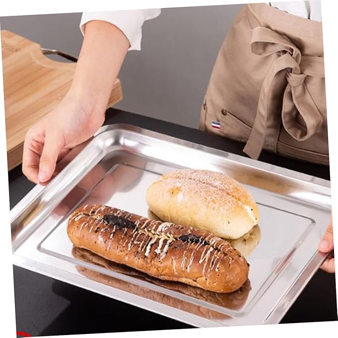 Stainless Steel Tea Tray Japanese Style Hollow Serving Plate for Tea Snacks Appetizers Removable Easy to Clean for Home Office Teahouse Restaurant