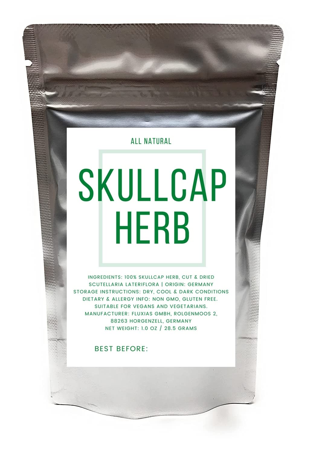 Skullcap Herb (Scutellaria lateriflora) - Cut & Dried Blue Skullcap from Germany for Loose Leaf Herbal Tea and Tea Blends
