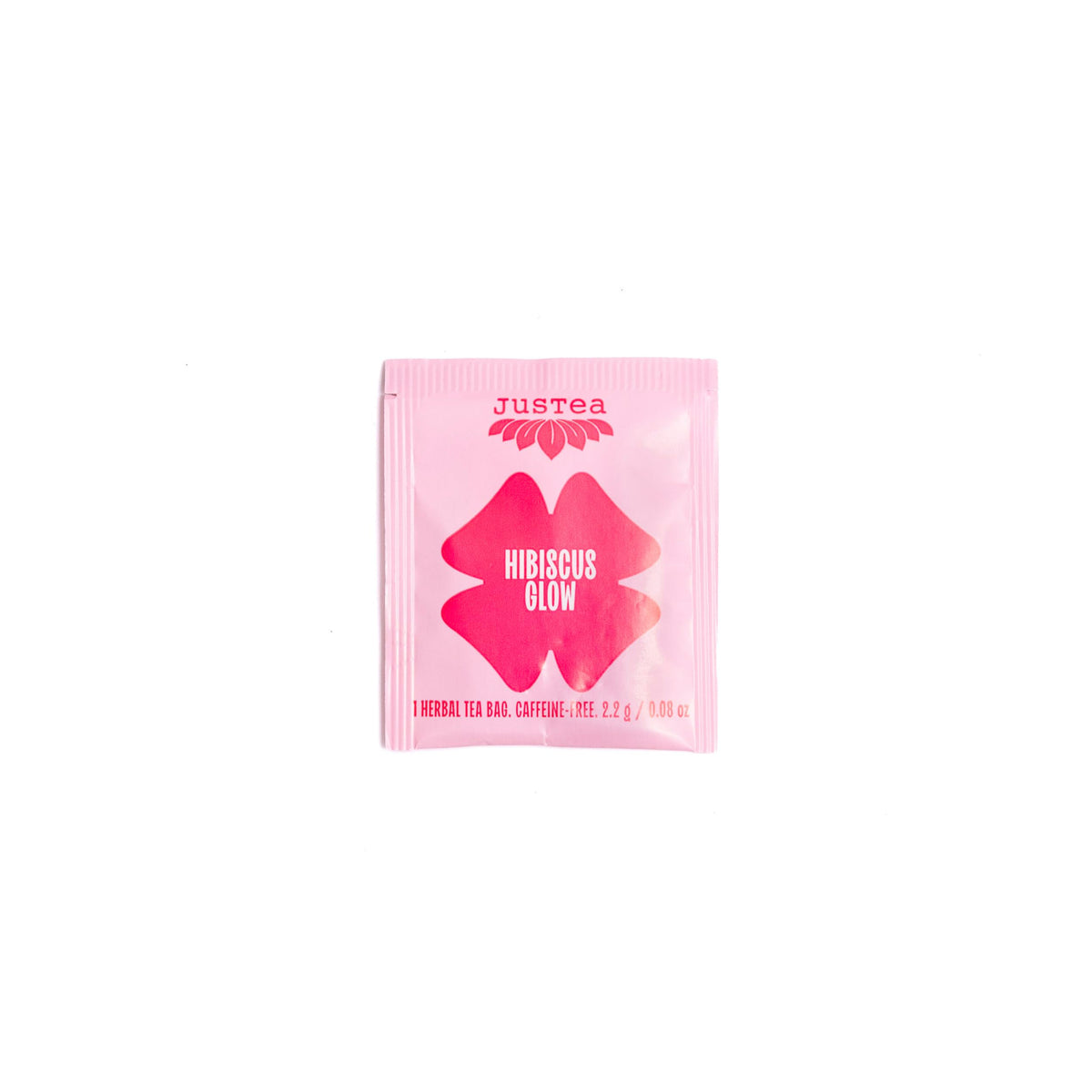 JusTea HIBISCUS GLOW Herbal Plastic-Free Tea Bags, 16 Cups, Caffeine-Free