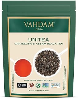 VAHDAM, UNITEA Black Tea Leaves +170 Cups,12oz | Blend Of Darjeeling & Assam Tea | ROBUST & FLAVORY Black Loose Leaf | Unblended Single Origin Tea | Vacuum Sealed Pack