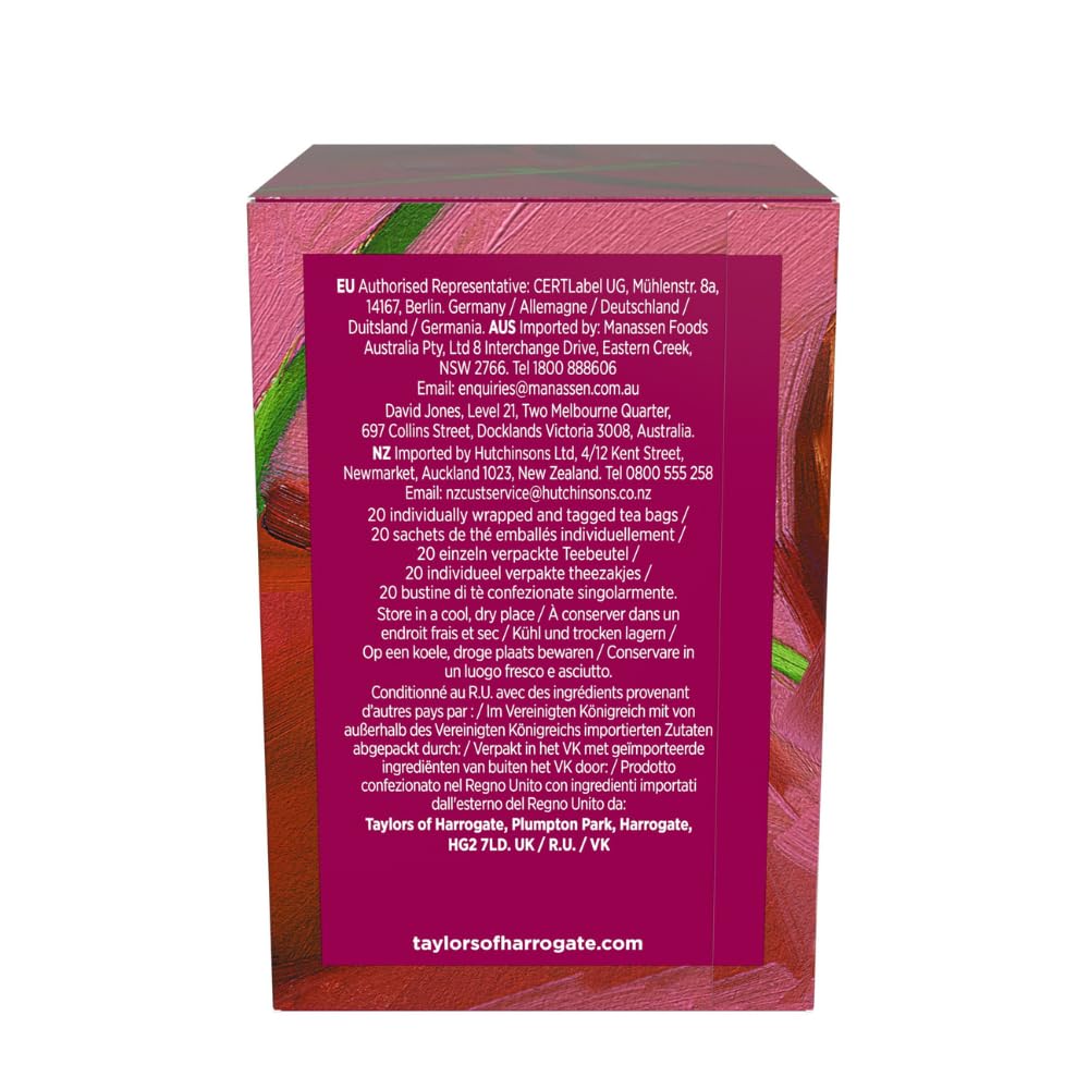 Taylors of Harrogate Sour Cherry Herbal Tea Bags, 20ct (Pack of 6)