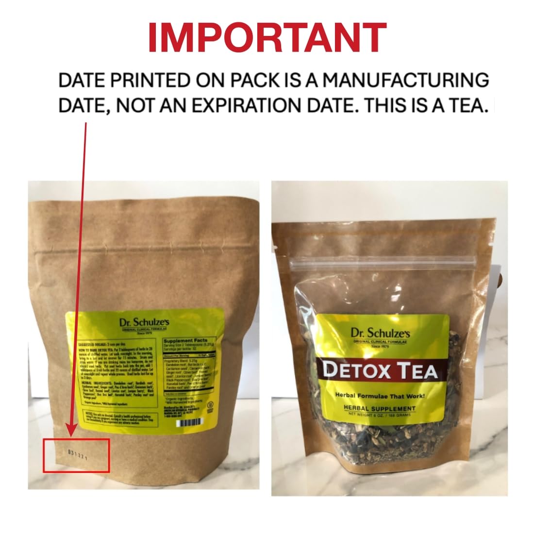 Dr. Schulze’s | Detox Tea | All Purpose Herbal Tonic | Powerful Digestive Stimulant | Dietary Supplement | Ultimate Liver Cleanse | Helps Eliminate Gas &amp; Indigestion | Release Toxins | 6 Oz. Pack