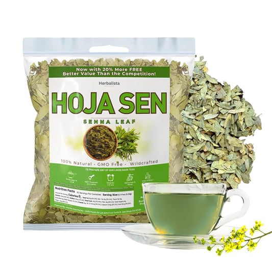 Herbalista - Viral 5oz (141g) Hoja Sen (Senna Leaf) Herbal Tea - Premium Hoja Entera Senna de Calidad, 100% All-Natural Loose Leaf