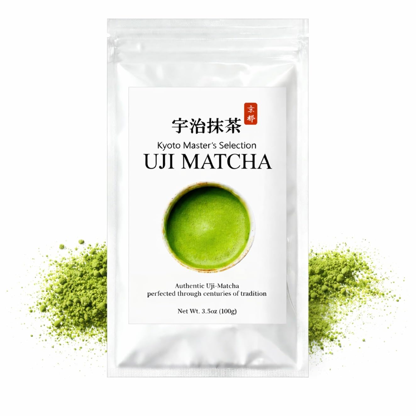 JEAU CHAU Uji Matcha Powder from Kyoto Japan - Ceremonial Grade 3.5oz (100g) - Premium Japanese Green Tea Powder for Latte, Baking & Traditional Tea - 50 Servings