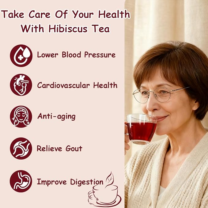 ZenVitality Premium Hibiscus Tea Organic 100 tea bags/7.05 Oz 100% Pure Dried Hibiscus Flower Supports Your Cardiovascular System/Liver health/Blood sugar balance/Antioxidant/Caffeine-free