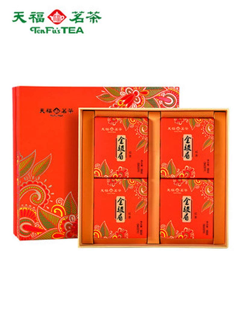 Tenfu's New Supreme Organic Jin Jun Mei Jinjunmei Golden Eyebrow Wuyi Black Tea 220g(7.76oz) 天福茗茶 特级武夷山桐木关紅茶金骏眉礼盒