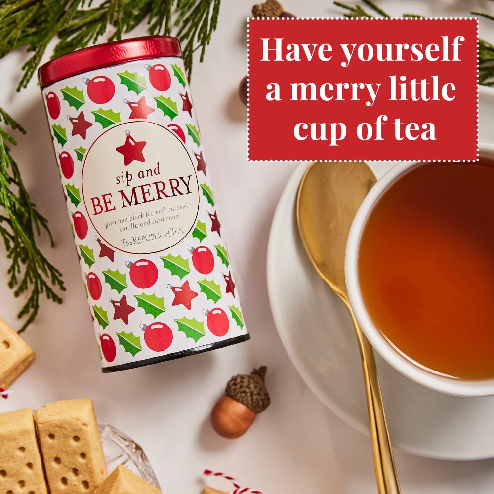 The Republic of Tea — Sip and Be Merry, Holiday Gift Tea, 50 Tea Bags, Naturally Caffeinated