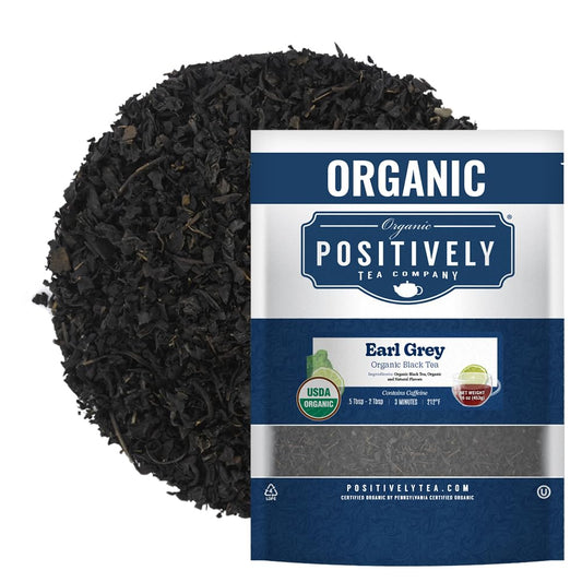 Organic Positively Tea Company, Earl Grey Black Tea, Loose Leaf, 16 Ounce