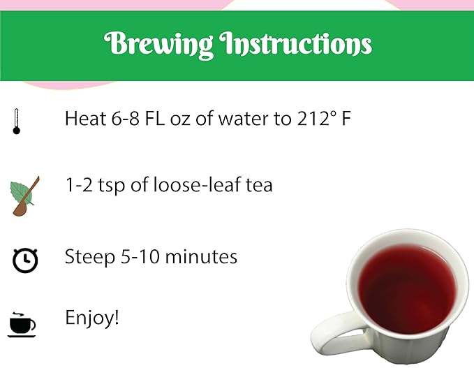Tea Whisker - Refreshing Watermelon, Fruity Herbal, Loose Leaf Tea, 4 Ounce Pouch, Serve Iced or Hot, Non-Caffeinated