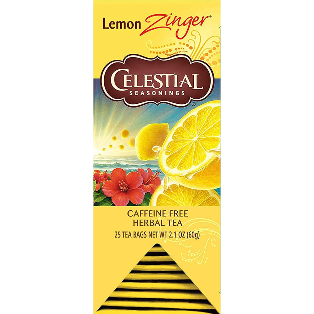 Celestial Seasonings Herbal Tea, Lemon Zinger, 25 Count, (Pack of 6)