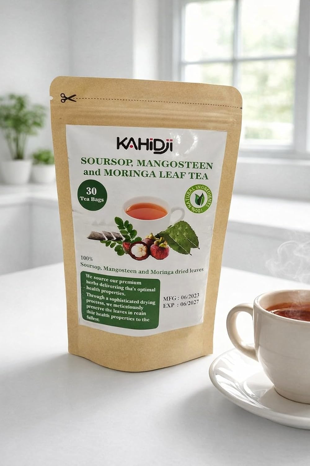 SOURSOP, MORINGA &amp; MANGOSTEEN Peel Tea – 30 Premium Tea Bags