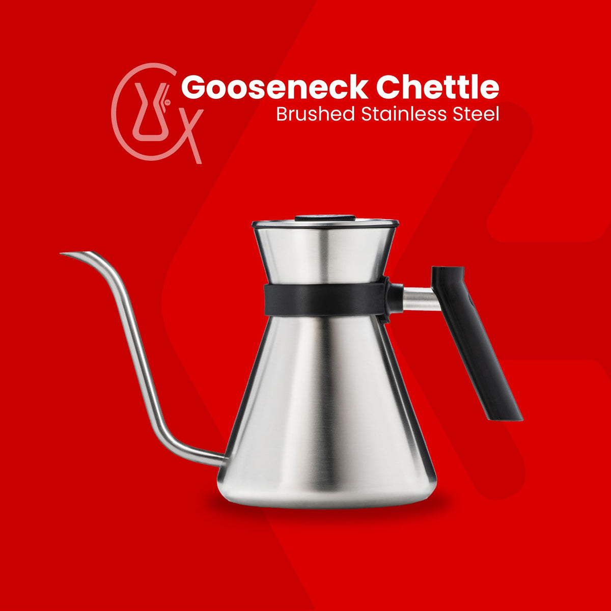 Chemex Stainless Steel Gooseneck Kettle, Pour Over Chettle, Brushed 1.2L