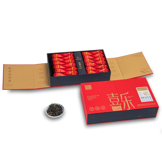 Mistravine Yingde Black Tea Gift Set, Artisan Chinese Loose Leaf,24 Packets | Handcrafted Premium Chinese Tea Gift Sets for Tea Lovers, Smooth Cocoa Notes, Nitrogen Sealed Individual Foil Packets