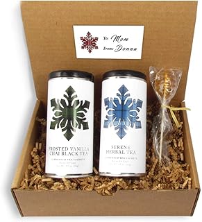 Winter Wonderland Holiday Tea Gift Set by La Tea Dah, Gourmet Tea Variety Pack with Vanilla Chai Tea & Serene Herbal Tea (24 Sachets)