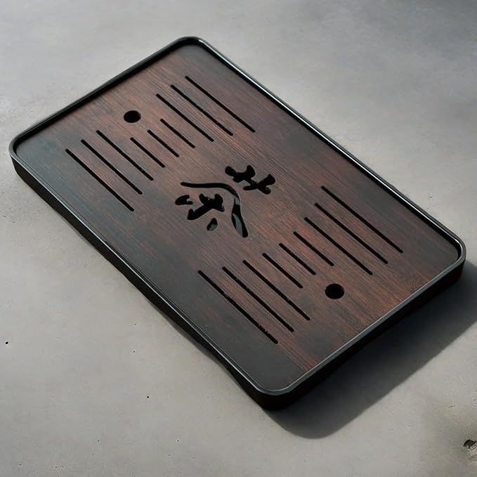 Large 17 Inch Bamboo Chinese Gongfu Tea Ceremony Tray Table Box with Water Storage for Kungfu Kung fu Tea Set