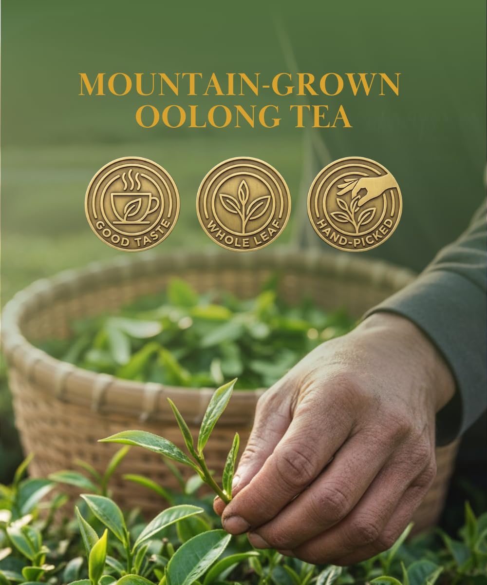 EZR Leaf Tea Sampler Gift Box– 22 Pyramid Tea Bags with Taiwan Black, Osmanthus Oolong, Chamomile Oolong, Berry Black, Four Seasons Green – Flavored Assorted Tea Set for Gifting & Tasting