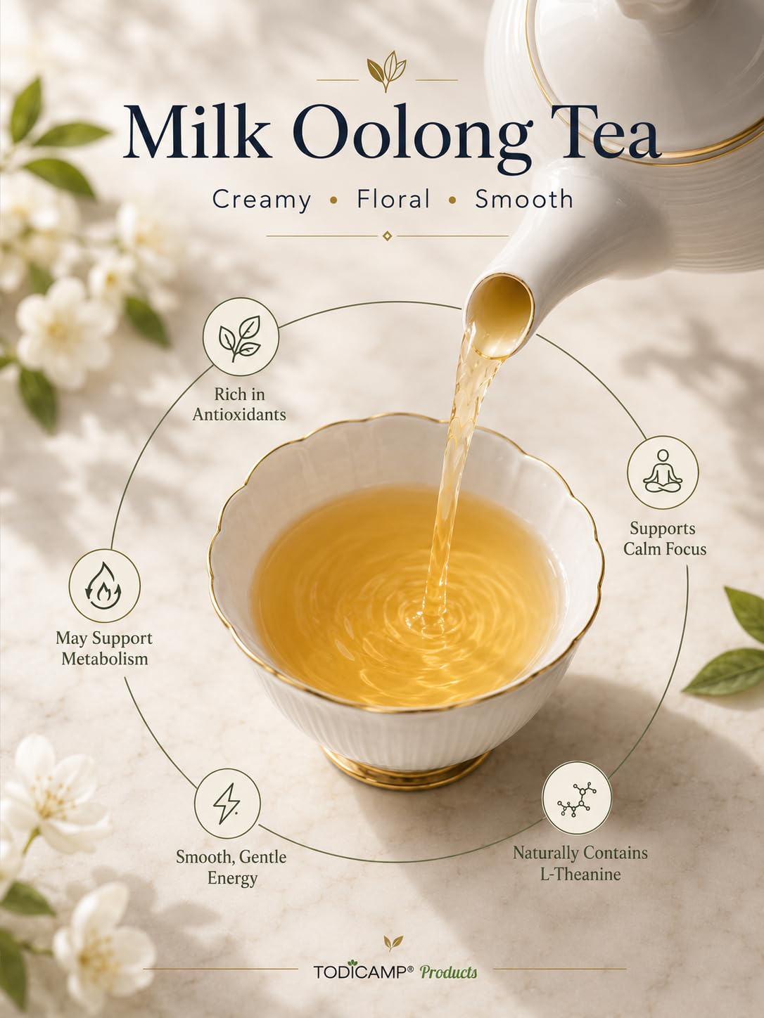 Milk Oolong Tea Loose Leaf – Premium Chinese Oolong Tea 1 lb | Double Milky Aroma &amp; Smooth Taste | Bulk Loose Leaf Tea Tin | Afternoon &amp; Asian Tea