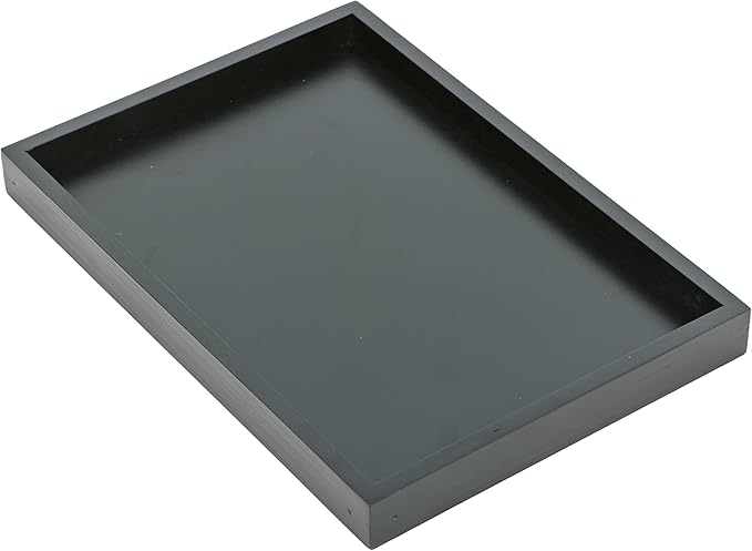 Bam & Boo Natural Bamboo Serving Tray Modern Rectangular (Black, 13” x 9" x 1.2") for Food, Drinks, 