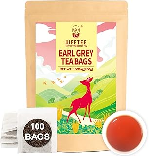 WT WEETEE Earl Grey Tea Bags, 100 Count Black Tea Flavored with Bergamot Orange, Resealable Kraft Bag | Brew Hot or Iced