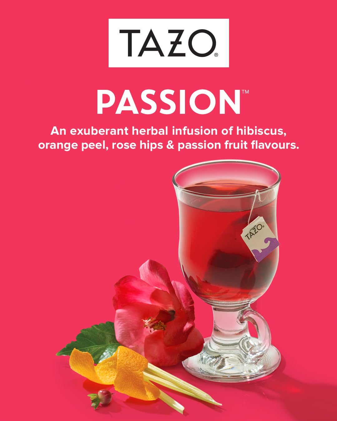 Tazo Passion Herbal Tea Filterbags, 20 Count
