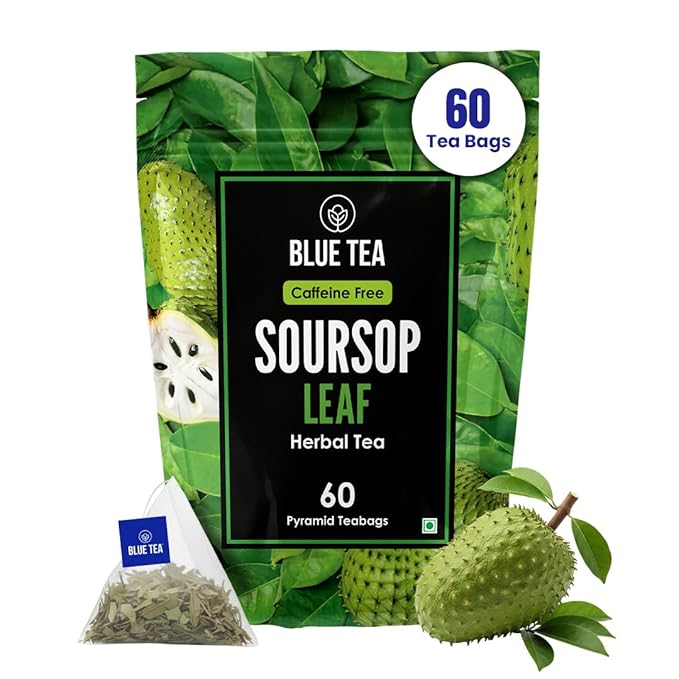 BLUE TEA - Soursop Tea - 60 Count - Pyramid Plant Based Tea Bags | Hoja Guanabana Tea | Premium Grav