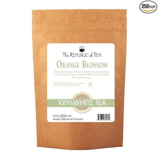 The Republic of Tea – Orange Blossom 100% White Tea Bags, Steeps 250 Low-Caffeinated Cups