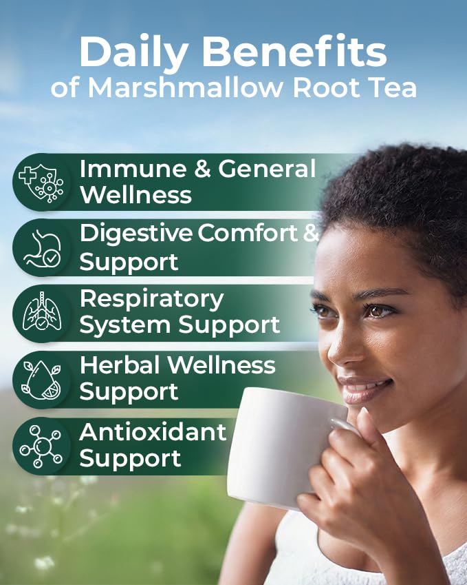 50 Bags Dried Marshmallow Root Tea Marshmallow Root Herb Herbal Tea (Althaea Officinalis) - 50 Count Bags Cut Sifted Herb