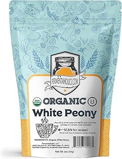 Fermentaholics White Peony Tea – 2 oz – USDA Certified Organic Loose Leaf – Delicate Flavor for Kombucha Brewing, Hot or iced tea
