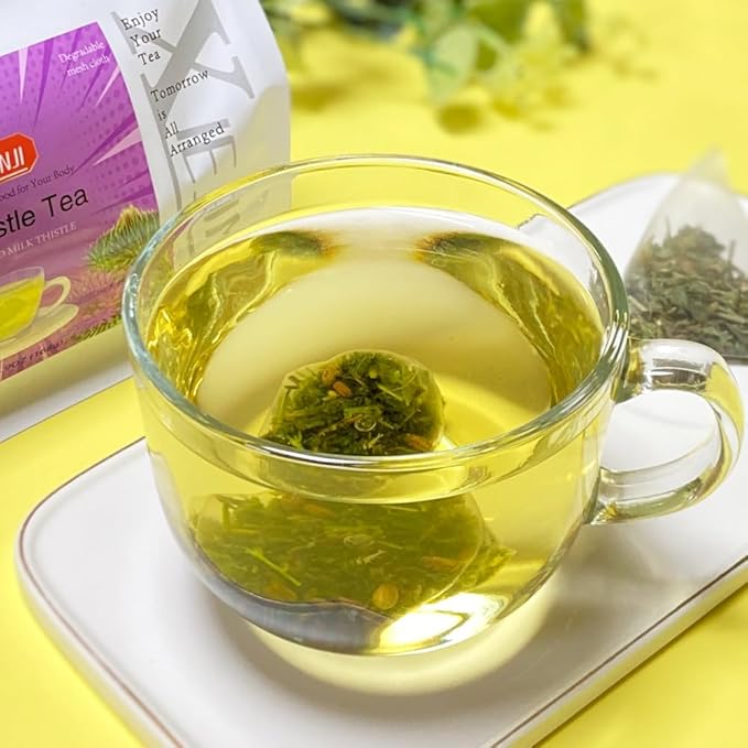 Xiejinji Milk Thistle Tea Bags, 4.2g x 40 Count (5.9 oz), 100% Natural - No Flavoring & No Additives - Caffeine Free, Eco-Conscious Tea Bags