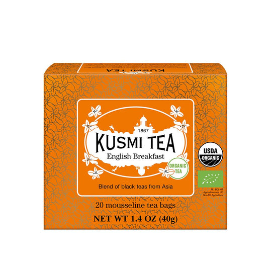 Kusmi Tea - English Breakfast - Organic English Breakfast Black Tea - Ceylon & Assam Black Teas - Smooth, Flavourful, Robust, Caffeinated Tea