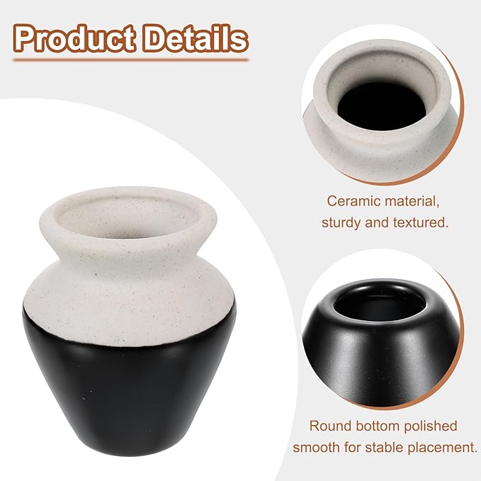 Harfington Ceramic Chasen Stand 65mm Matcha Whisk Holder, Traditional Matcha Tea Chasen Holder, Black Gray