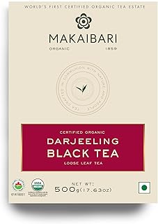 Makaibari Organic Darjeeling Black Loose Leaf Tea, 250 cups (500g/17.63oz) | Direct from the World's First Certified Organic Tea Estate