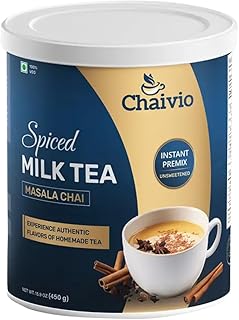 Chaivio Masala Chai Tea Latte, Unsweetened Instant Powder, Authentic Chai-with Natural Ingredients, No Preservatives, Tea Powder, Quick and Healthy Chai(1 lb)