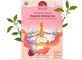 NEPAL TEA Organic Loose Leaf Oolong Tea - USDA Certified Organic Oolong Tea Loose Leaf - Premium Tea Leaves from a Family Farm in the Himalayas - Enjoy Hot or Iced - 3.5oz /100g (Shangri-La Oolong)