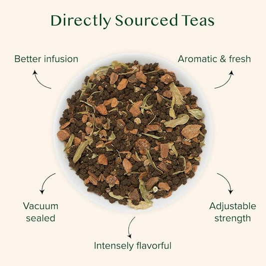VAHDAM, Cinnamon Masala Chai Tea (50+ Cups,3.53oz) Ancient Cinnamon Tea Recipe | Spiced Chai Tea Loose Leaf | Brew Hot Black, Iced Or Chai Latte | Pure Unblended Loose Leaf Tea | Vacuum Sealed