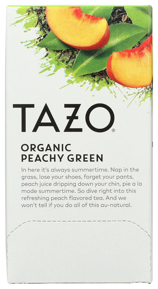 TAZO Tea Bag Organic Peachy Green Tea, 20 CT (Pack of 2)
