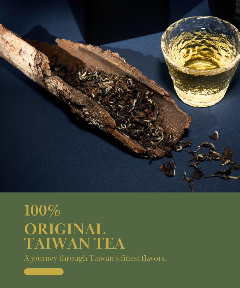 EZR Leaf Tea Sampler Gift Box– 22 Pyramid Tea Bags with Taiwan Black, Osmanthus Oolong, Chamomile Oolong, Berry Black, Four Seasons Green – Flavored Assorted Tea Set for Gifting & Tasting