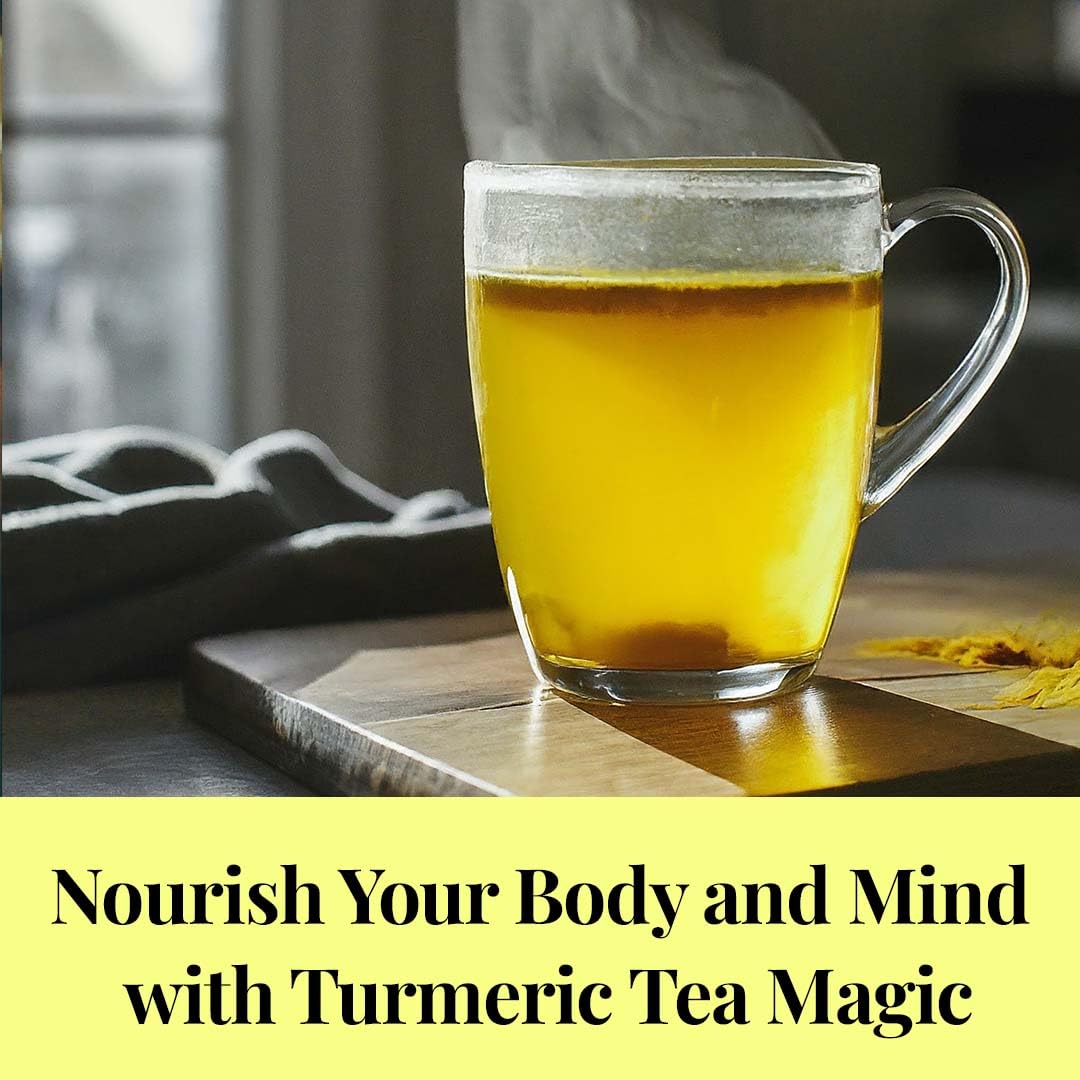 Te de curcuma, 75 Turmeric Tea Bags, 100% Naturale Turmeric Black Pepper Tea Blend, No Sugar, Caffeine Free, Non-Gmo. by Akshit