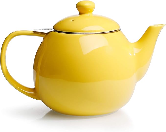 Sweese Teapot, Porcelain Tea Pot with Stainless Steel Infuser, Blooming & Loose Leaf Teapot - 27 oun