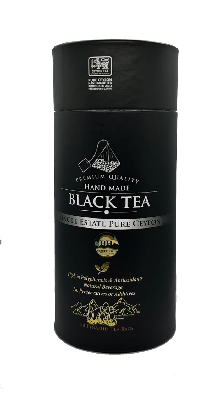 Hidden Hills Black Tea - Premium Quality Single Estate - Ceylon Tea (20 Tea Bags, 50g)