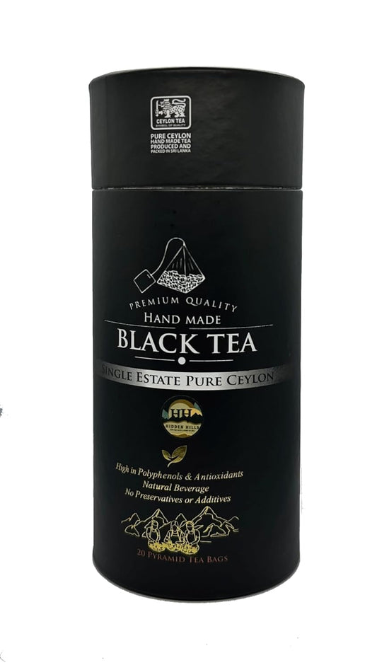 Hidden Hills Black Tea - Premium Quality Single Estate - Ceylon Tea (20 Tea Bags, 50g)