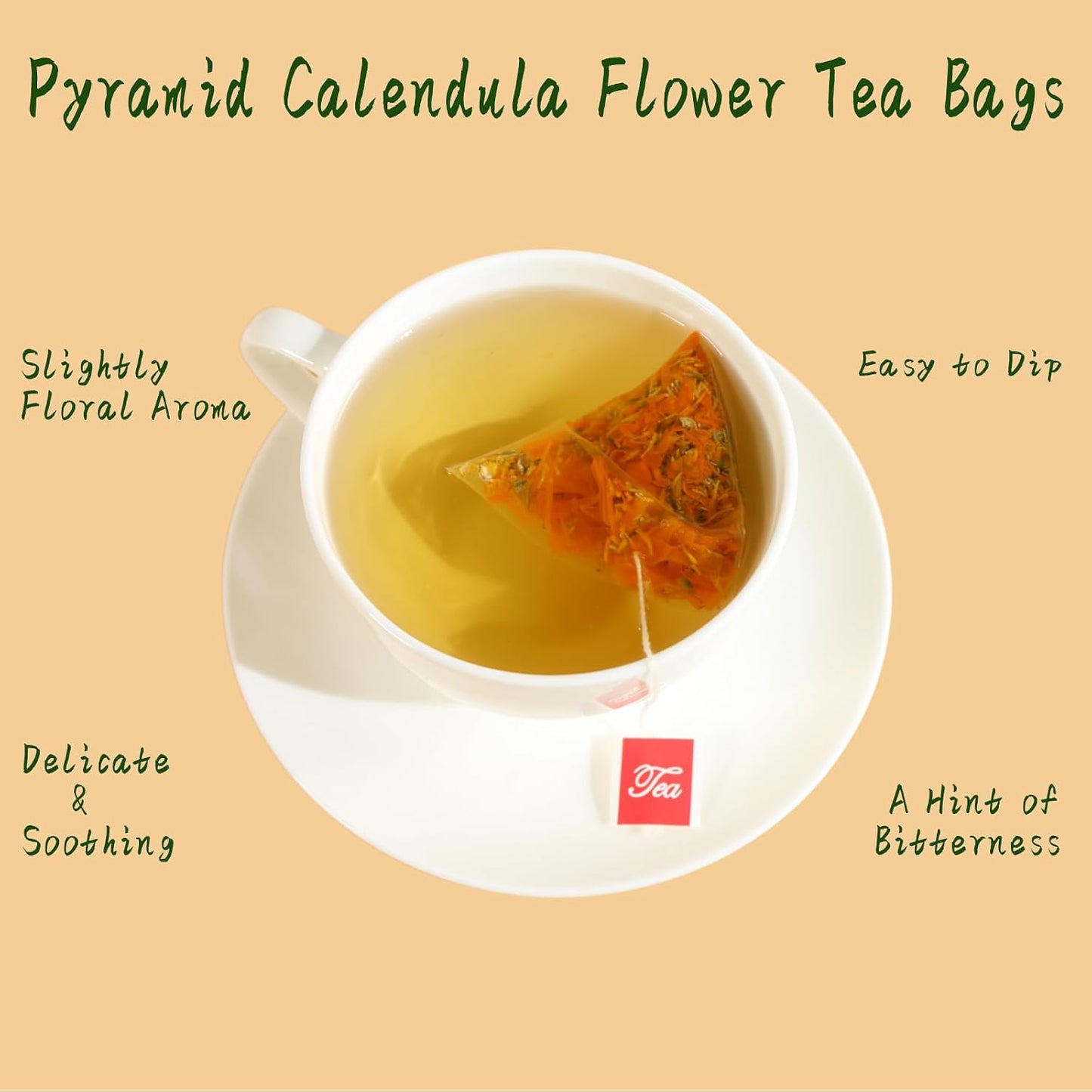 Jarteela - Dried Calendula Flowers Tea Bag, 36 Ct, Calendula Herbs Teabags | calendula flowers, supports gentle digestion and helps maintain healthy-looking skin. Caffeine-free, Non-GMO.