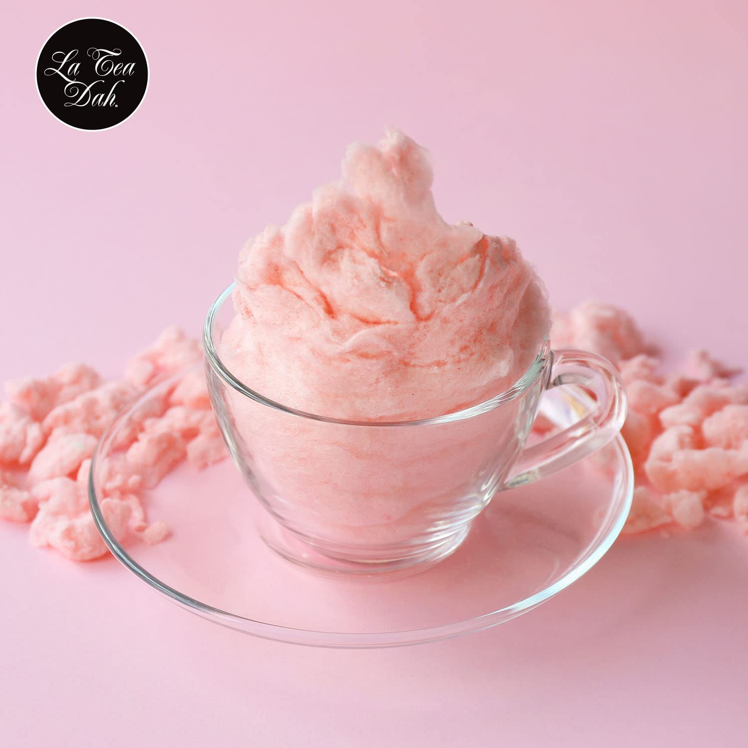 Cotton Candy Tea by La Tea Dah, Lightly Caffeinated Oolong Tea Flavored with Hibiscus, Raspberry, Cranberry, & Apple, Fragrant, Fruity Hibiscus Tea Bags, Dessert Tea (12 Sachets)