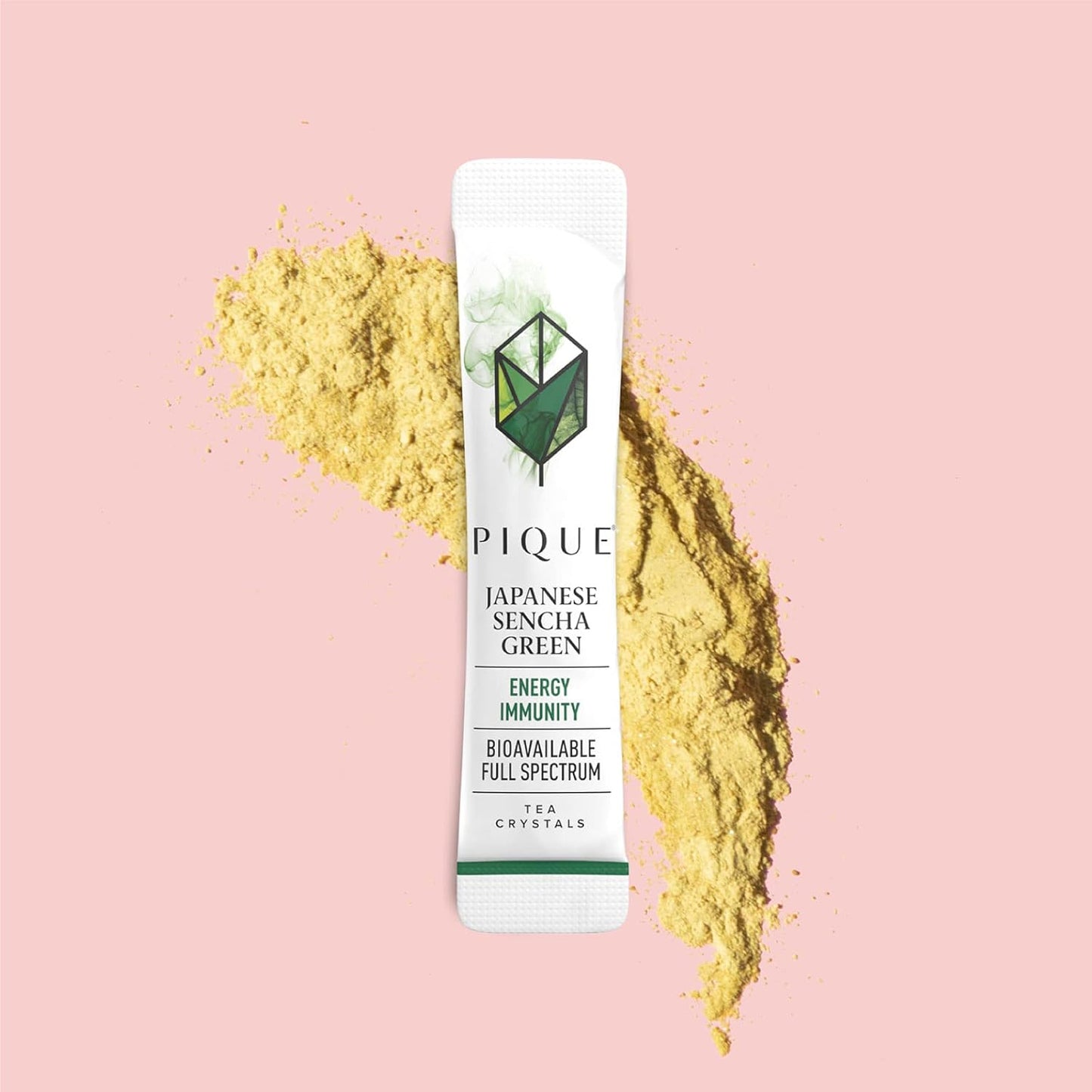 Pique Organic Sencha Tea Crystals - Supports Immunity, Energy - 28 Single Serve Sticks (Pack of 2)