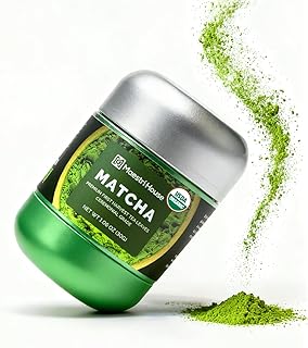 Maestri House Ceremonial Grade Matcha Powder - Premium First Harvest Green Tea Powder, 100% Pure Unsweetened No Additives, USDA Organic Gluten-Free Vegan, 1.06oz Tin