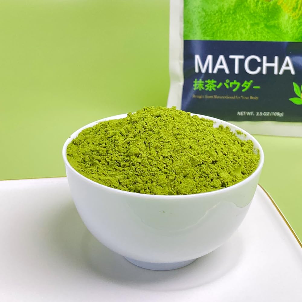 XIEJINJI Matcha Powder - 100g (3.52 oz) - Versatile Culinary Grade Green Tea Powder for Lattes, Baking, Smoothies & Desserts