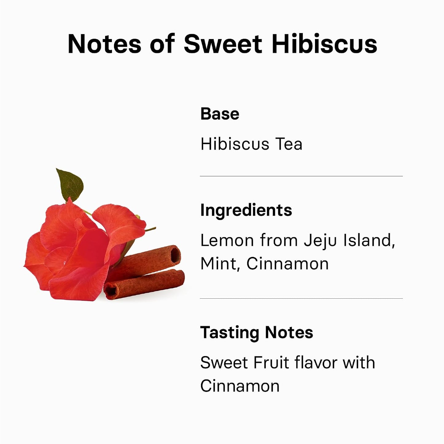 OSULLOC Sweet Hibiscus (Lemon &amp; Cinnamon flavor), Decaffeinated Herbal tea, Relaxing Fruit Blended Hibiscus tea, Premium Tea bags from Jeju Island, 20 count, 1.27 oz