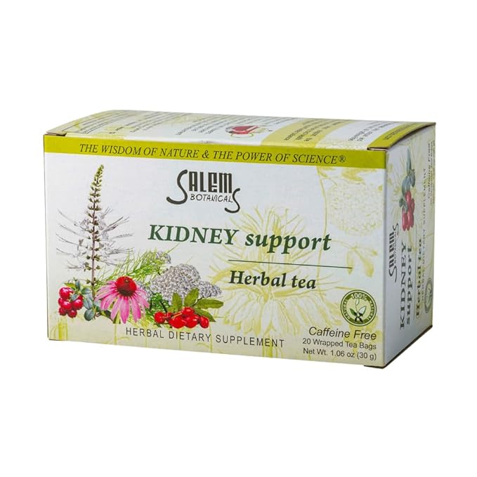 Kidney Support Tea - Herbal Blend for Kidney & Urinary Tract Health, Promotes Detox & Fluid Balance, Caffeine-Free - 20 Tea Bags
