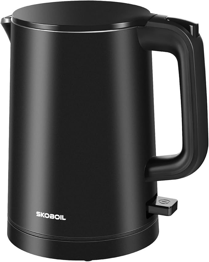 Electric Kettle Small for Tea & Coffee, 0.8L (27OZ) Double Wall Stainless Steel Hot Water Boiler